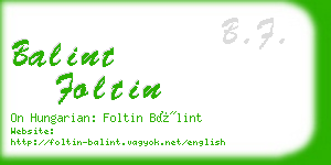 balint foltin business card